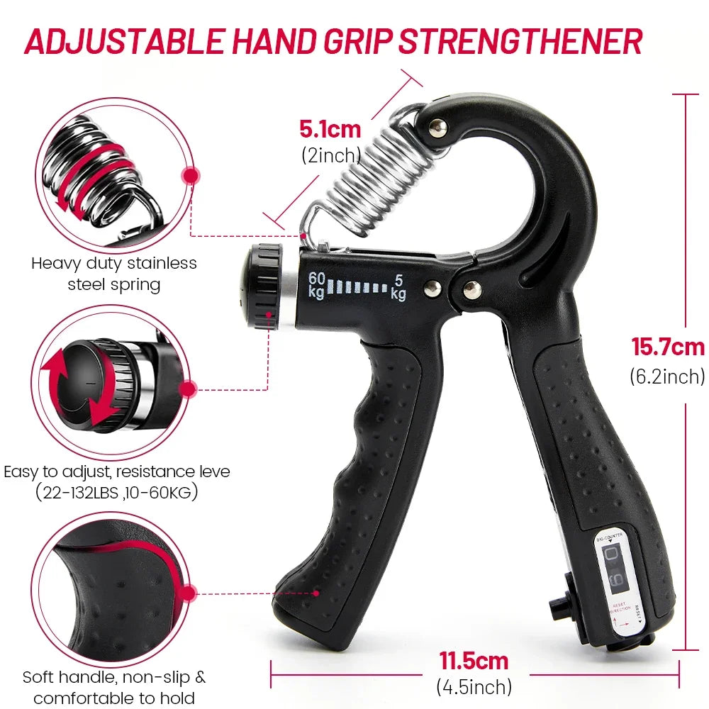 Grip Strength Trainer Kit 1-6 Pack Hand Grip Strengthener for Muscle Building and Injury Recover Hand Rehabilitation Training