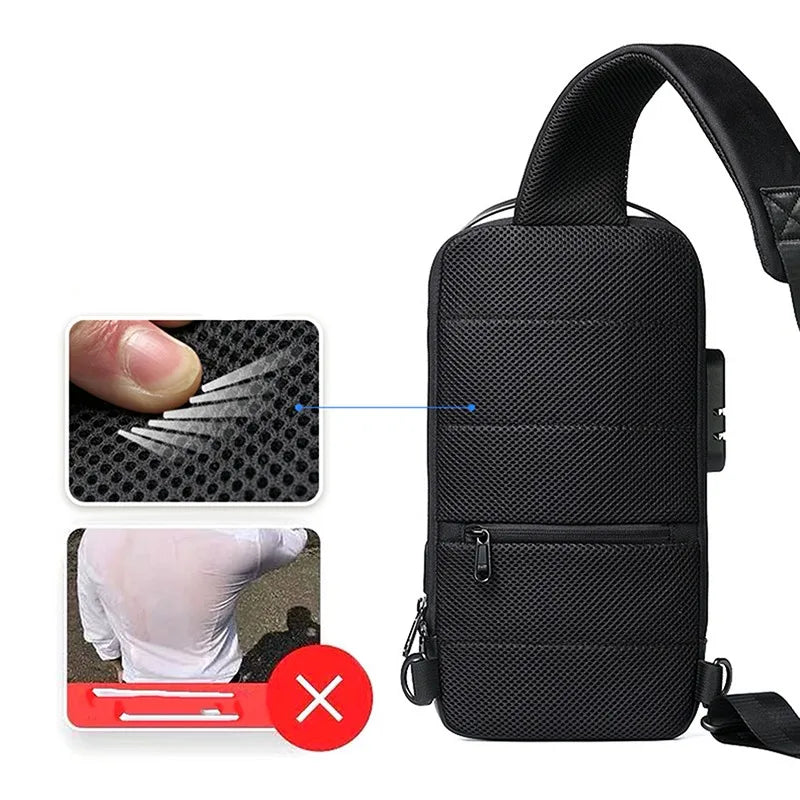 Anti-Theft USB Charging Crossbody Bag 