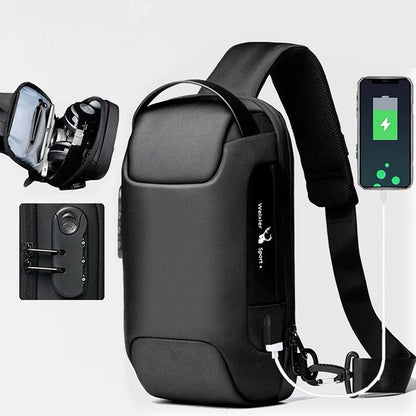 Anti-Theft USB Charging Crossbody Bag 